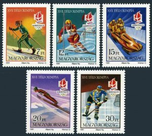 Hungary 1991 MNH Stamps Scott 3325-3329 Sport Olympic Games Skiing Ice Hockey