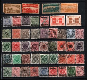 GERMANY/WURTTEMBERG 1875-1920 SET OF 47 STAMPS MINT & USED/HINGED