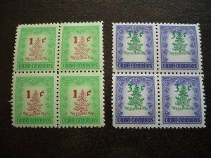 Stamps - Cuba - Scott# 498-499 - Mint Hinged Set of 2 Stamps in Blocks