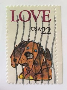 USA 1986 Scott 2202 used - 22c,  Puppy, Love