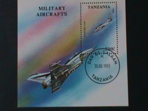 ​TANZANIA-1994-SC#1167  FIGHTER EAP-MILITARY AIRCRAFT CTO S/S-VF FANCY CANCEL