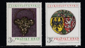 Czechoslovakia, # 2040-2041, Gold Earrings, Coat of Arms, Mint NH, 1/2 Cat.
