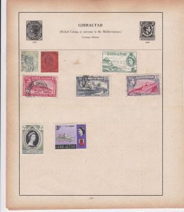 Gibraltar Gilbert & Ellice Islands & Gold Coast Stamps on Album Page ref R18934