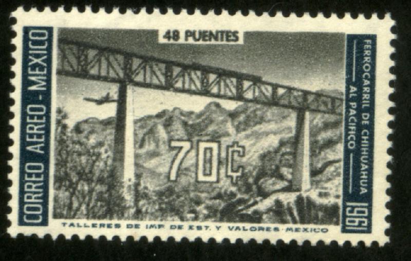 MEXICO C259, 70¢ OPENING Chihuahua-Pacific Railroad. MINT, NH. F-VF.
