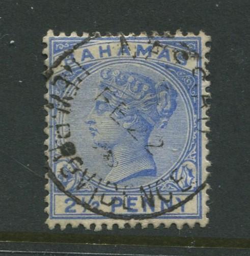Bahamas -Scott 28 - QV Definitive Issue -1884 - FU - Single 2.1/2p Stamp