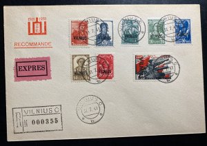 1941 Vilnius German Occupation Of Latvia Reg Cover Russian Stamps Overprints