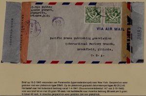 Suriname/USA censored cover 19.2.45