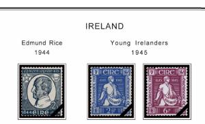 COLOR PRINTED IRELAND [CLASS.] 1922-1970 STAMP ALBUM PAGES (13 illustr. pages)