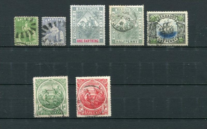 Barbados 1855-97 Sc 5 16 81-2 109 128-9 Used Cv $137.00