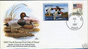 US 1987 DUCK STAMP STAMPS OF FDC IN SPECIAL FOLDER 