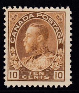 Canada 1925 10c bis-brn  ADMIRAL No.118  VF/NH(**)