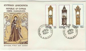 Cyprus 1978 Religious Picture Slogan Bells Cancels FDC Stamps Cover Ref 27644