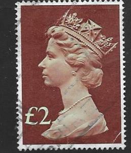 GB #MH175  £2 Machin Queen Elizabeth   (U) CV $1.50