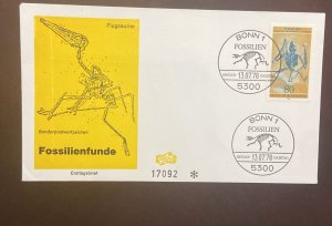 DM)1978, GERMANY, FIRST DAY COVER, ISSUE, DISCOVERIES, FOSSILS FROM THE