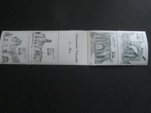 Mexico #1306a,Strip of 4 w/Label,Mint/NH/Fine, Revolutionary Museum, 1982,folded