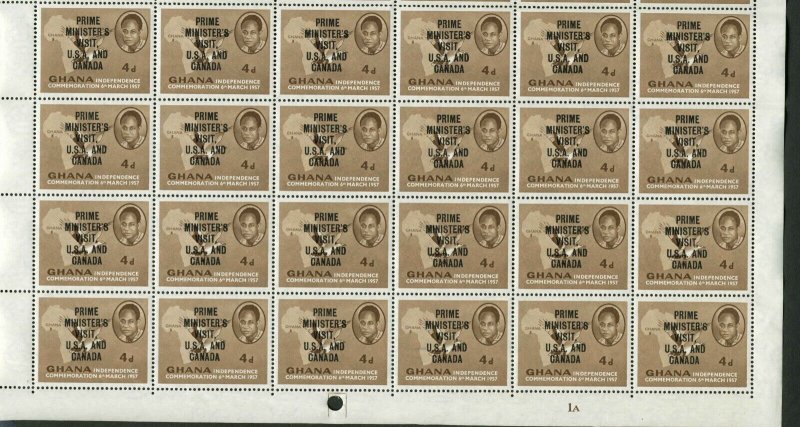 Ghana Scott #30 SG #199 Full Sheet of 60 Mint Never Hinged