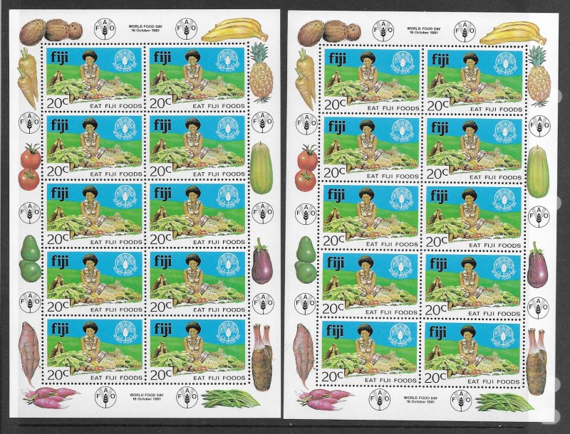 Fiji 449 MNH set in sheet of 10 x 2, vf. see desc. 2020 CV$9.00