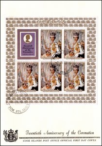 Cook Islands 349 Souvenir Sheet U/A FDC