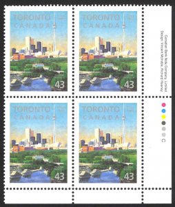 Canada Sc# 1484 MNH PB LR 1993 43c Toronto Bicentennial
