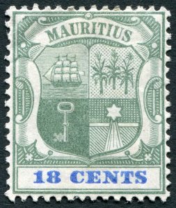 Mauritius 1897 18c green & ultramarine SG132 unused