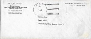 1941 USS S-27 (SS-132) to Navy Yard, Philadelphia, PA (N8406)