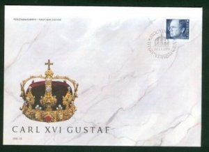 Sweden.  FDC 1991 Cachet.  King Carl XVI Gustaf. Engraver Cz  Slania 