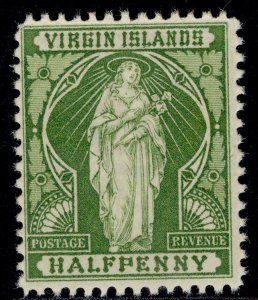 BRITISH VIRGIN ISLANDS QV SG43, ½d yellow-green, NH MINT.