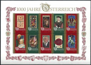 1996 Austria Complete Year set with Souvenirsheet VF/MNH! CAT 63$ pay only 10%