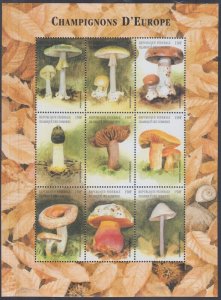 COMORO ISLANDS Sc# 919a-i MNH SHEET of 9 DIFFERENT MUSHROOMS