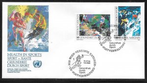 UN Vienna  84-85 Health in Sports FDC Geneva Cachet