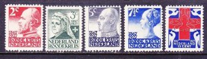 Netherlands B16-20 Mint OG 1927 60th Anniversary Netherlands Red Cross Full Setg