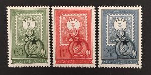 Hungary 1951 #973, B207-8, 1st Stamp 80th Anniversary, MNH.