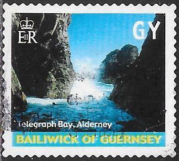 Guernsey 742e Used - Island Views - ‭Telegraph Bay, Alderney