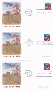 United States # 3448-3450, Flag Over Farm, Fleetwood First Day Cover