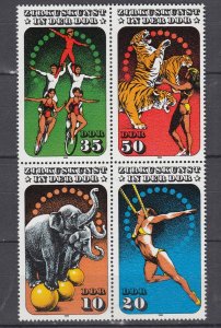 Z4069, 1985 DDR germany set blk/4 mnh #2514a the circus