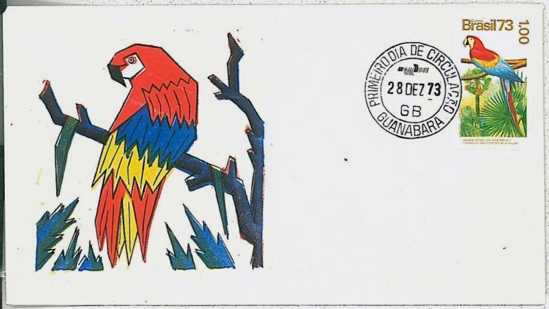 BIRDS - POSTAL HISTORY - BRAZIL: FDC COVER 1973