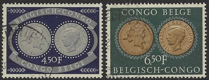 Belgian Congo #288-289 (1954), postally used compl. set, cat. $0.75