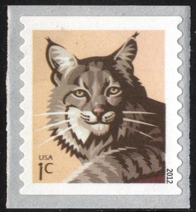 SC#4672 1¢ Bobcat Coil Single (2012) SA