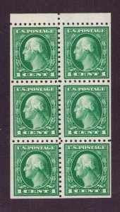 Sc # 462a 1¢ Washington Booklet Pane 1916   MNH