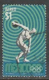 MEXICO C341, $1Peso 1968 Olympics, Mexico City. SINGLE USED. VF. (712)