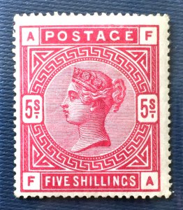 GB QV 1883-4  5s CRIMSON Mint No Hinged wmk Large Anchor SG#181 CV£975 GB4126