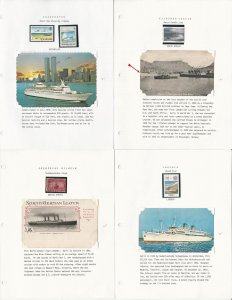 Ship Stamp & Postcard Lot, Kazakhstan, Kildonan Castle, Kronprinz, Lakonia, JFZ