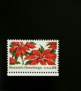 1985 22c Christmas Poinsettia Plants, Season's Greetings Scott 2166 Mint F/VF NH