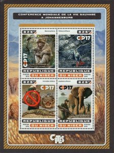 World Wildlife Stamp Animal Protection Macaca Sylvanus S/S MNH #4627-4630