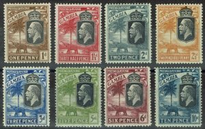 GAMBIA 1922 KGV ELEPHANT RANGE TO 10D WMK MULTI SCRIPT CA