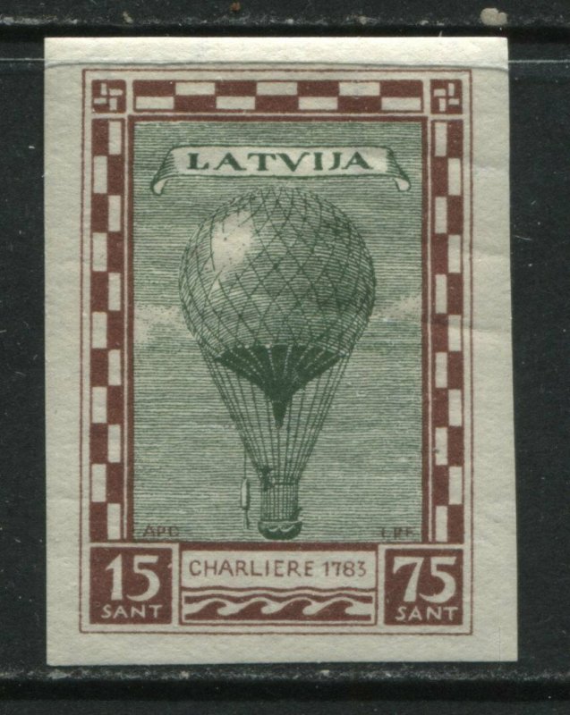 Latvia 1932 Airmail Semi-Postal imperf mint o.g. hinged