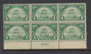 #614 1c Walloon - Plate Block (Mint NEVER Hinged) cv$70.00