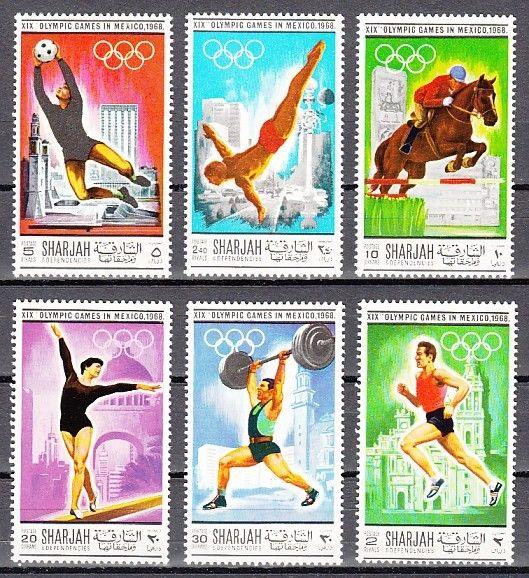 Sharjah, Michel cat. 489-494 A. Summer Olympics issue