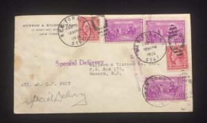 C) 1938. UNITED STATES. INTERNAL MAIL. MULTIPLE STAMPS. XF
