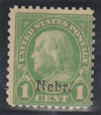 U.S. Scott #669 Franklin - Nebraska Overprint Stamp - Mint NH Single